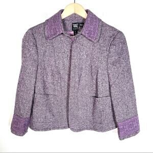 Worth purple tweed with lace business casual blazer suit jacket size 8 B194